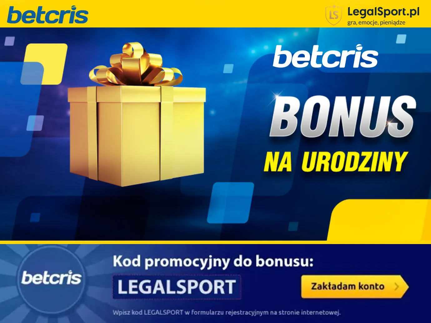 Betcris bonus urodzinowy