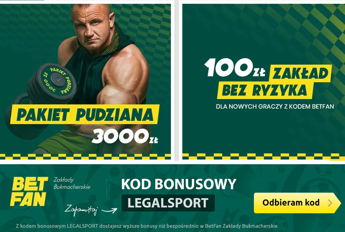 Bonus powitalny Betfan z kodem promocyjnym