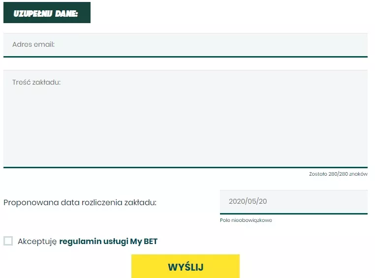Jak zgłosić własny typ MYBET w BETFAN?
