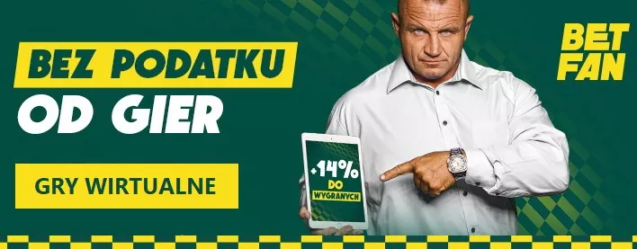 Wirtualne zakłady bukmacherskie bez podatku - gry wirtualne w BETFAN