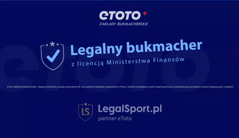 Baner przedstawiający informację o legalności bukmachera eToto