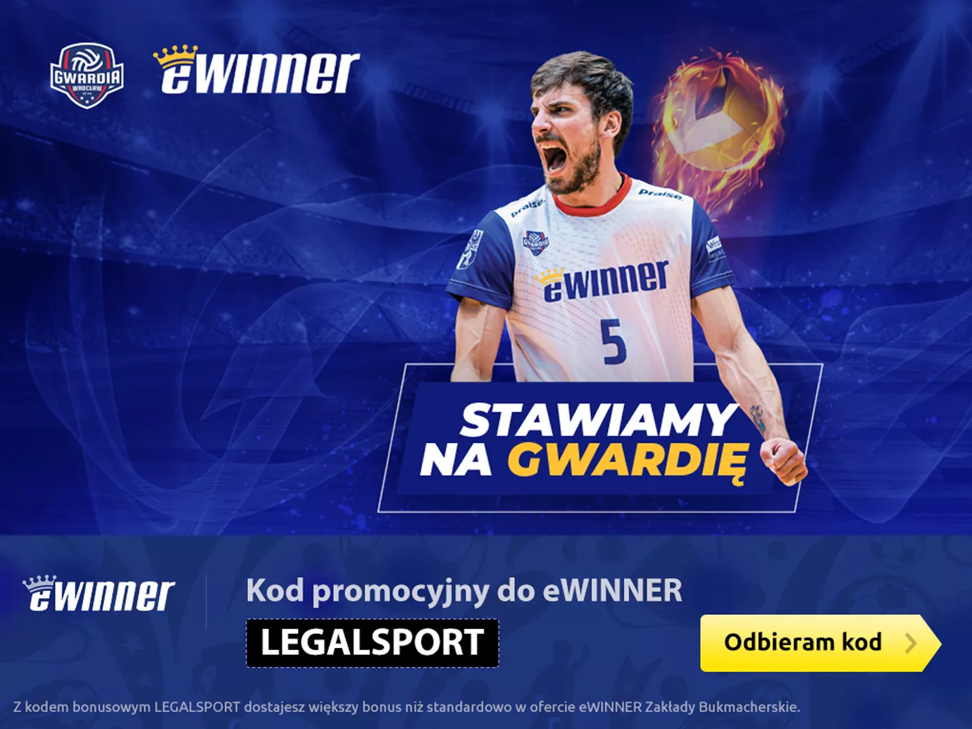 Legalny bukmacher eWinner Sponsorem Tytularnym Gwardii Wrocław