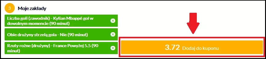 Ostatni krok BetArchitekt - dodaj zakład łączony do głównego kuponu online