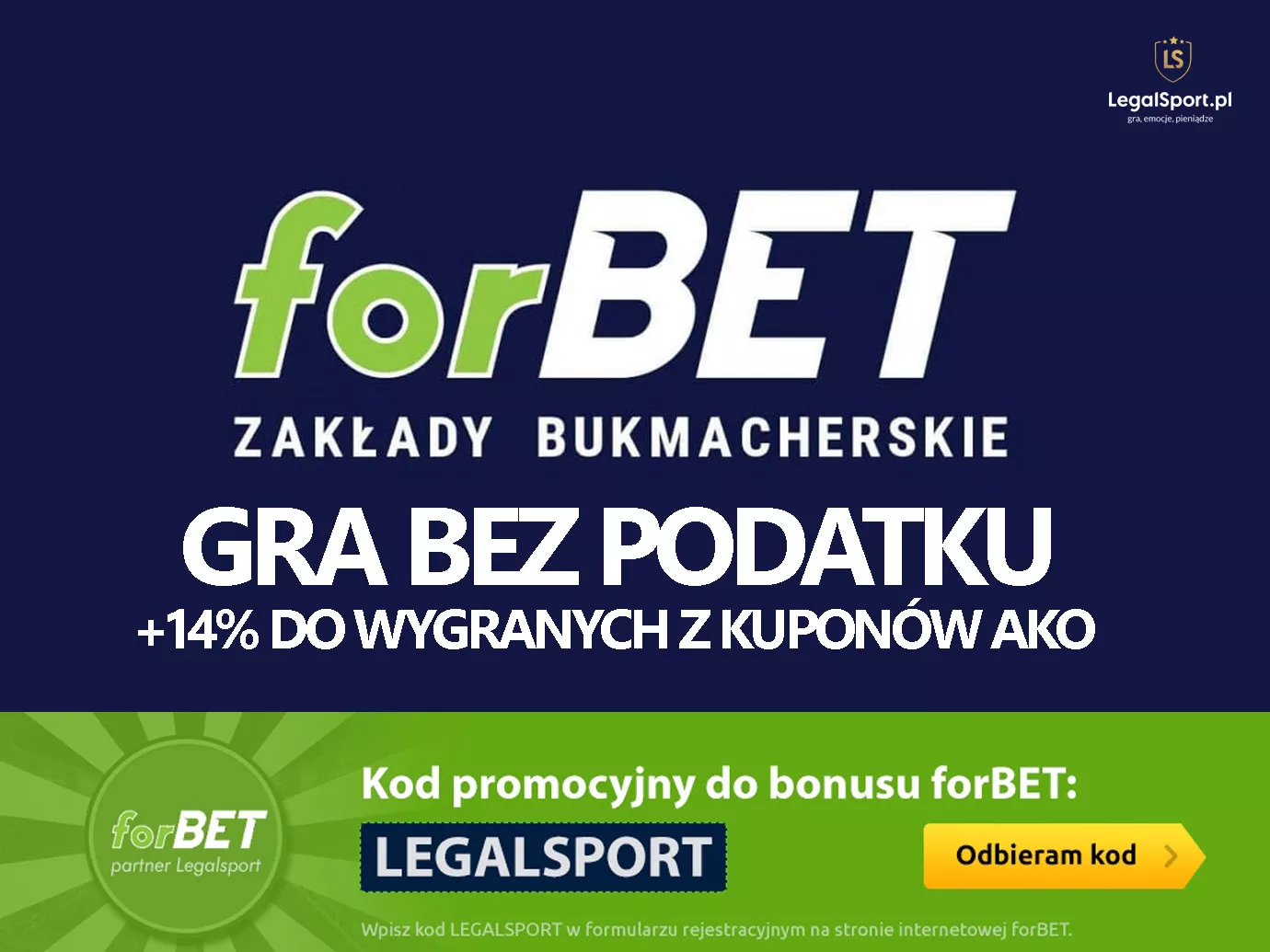 forBET zakłady bez podatku