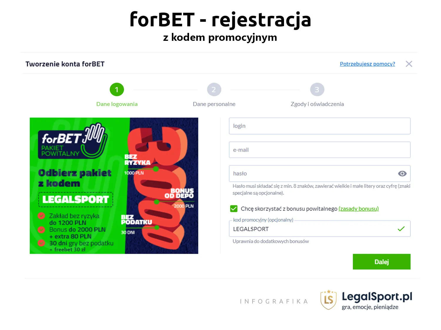 Rejestracja w forBET - gdzie wpisać dane i kod do benefitów na rok 2025