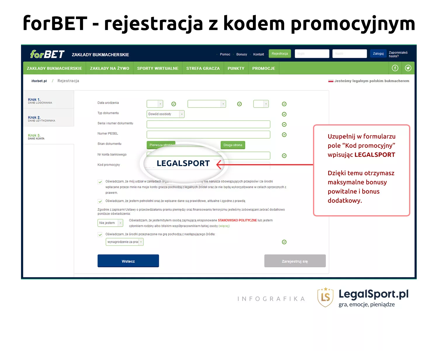 Kod promocyjny forBET przy rejestracji - gdzie wpisać