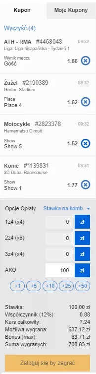 Kupon bukmacherski w forBET na sporty wirtualne w wersji ponadstandardowej z bonusem