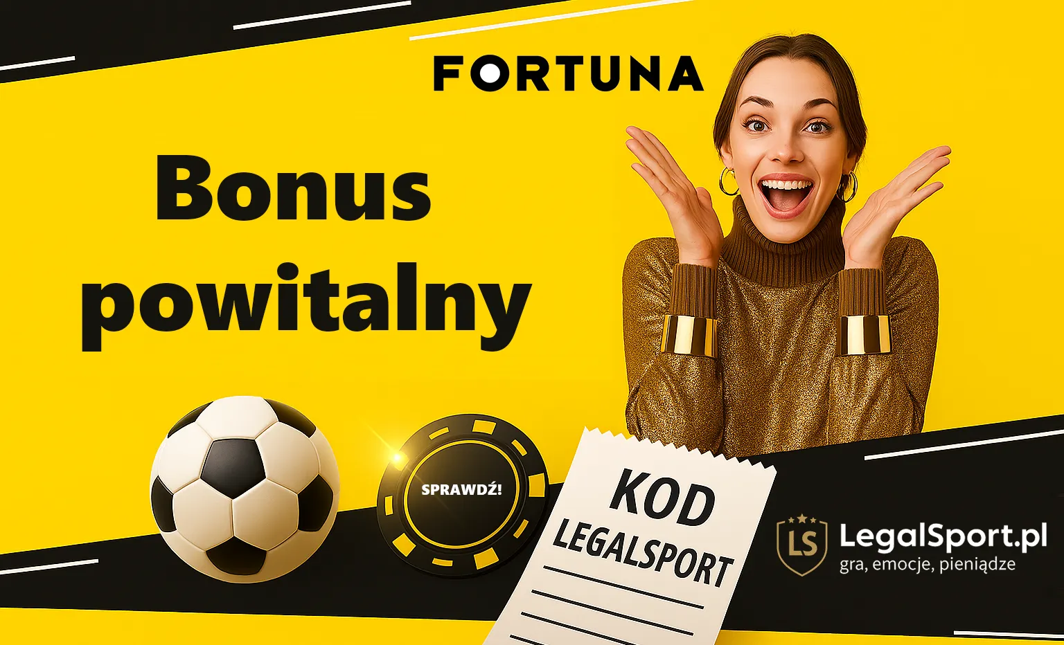 Bonus powitalny na start w Fortunie – aż 350 zł dla nowych graczy!