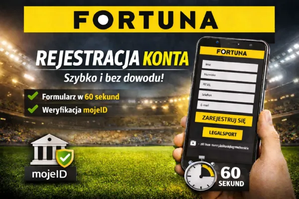 Fortuna rejestracja - jak założyć konto krok po kroku