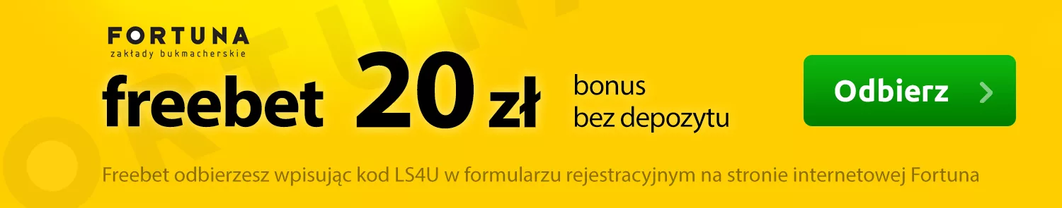 Infografika do specjalnej oferty Fortuna z kodem promocyjnym