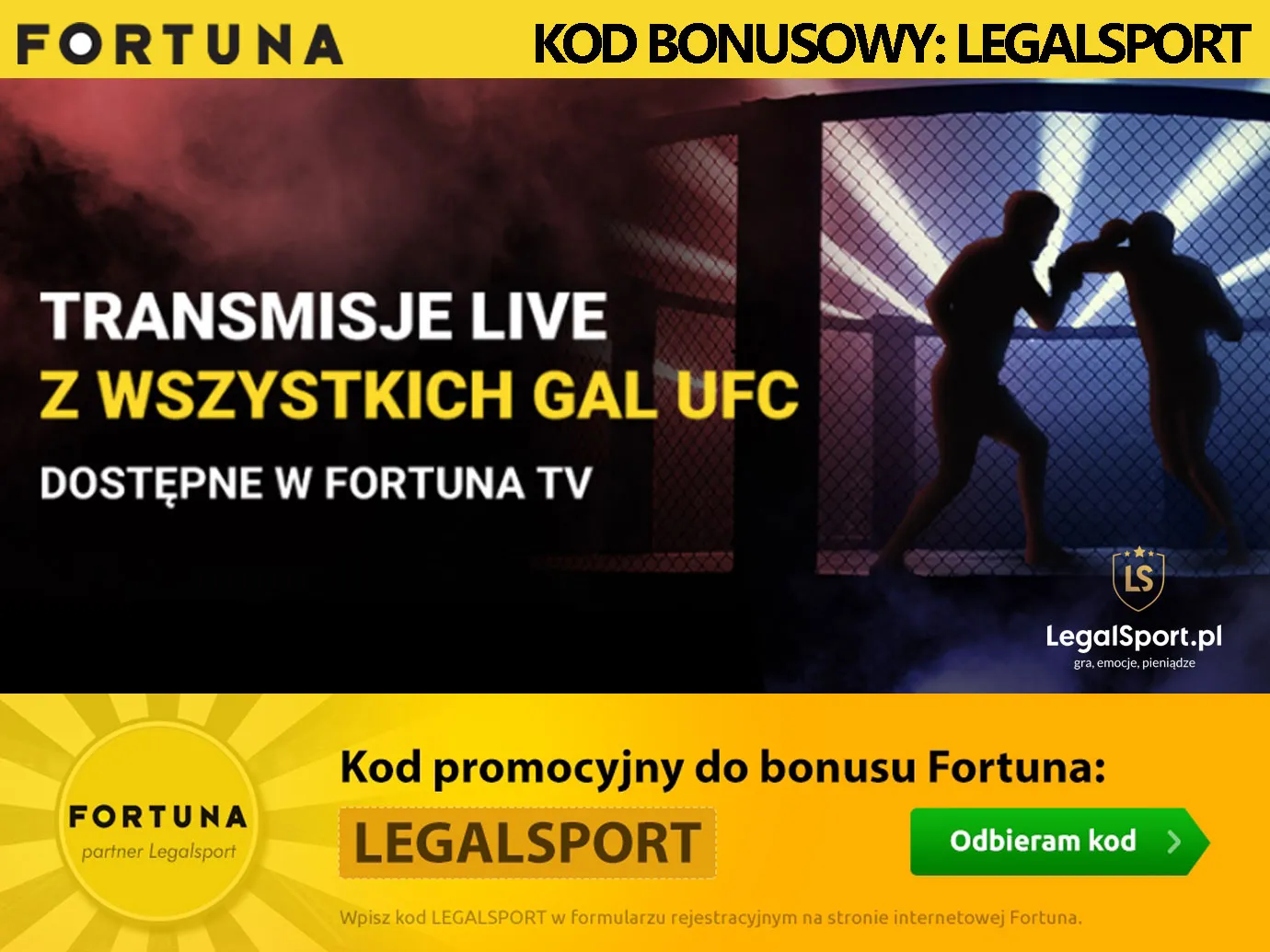 MMA: streaming UFC w Fortuna TV