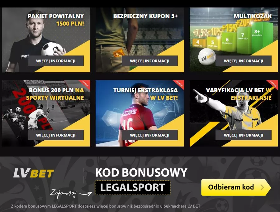 Bonusy bukmacherskie dla graczy z kodem w LVBET Zakłady Bukmacherskie