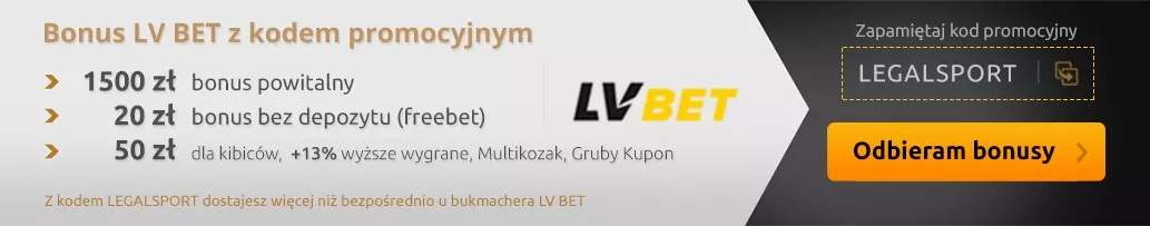 Bonusy powitalne z kodem u legalnego bukmachera LV BET za promo kod