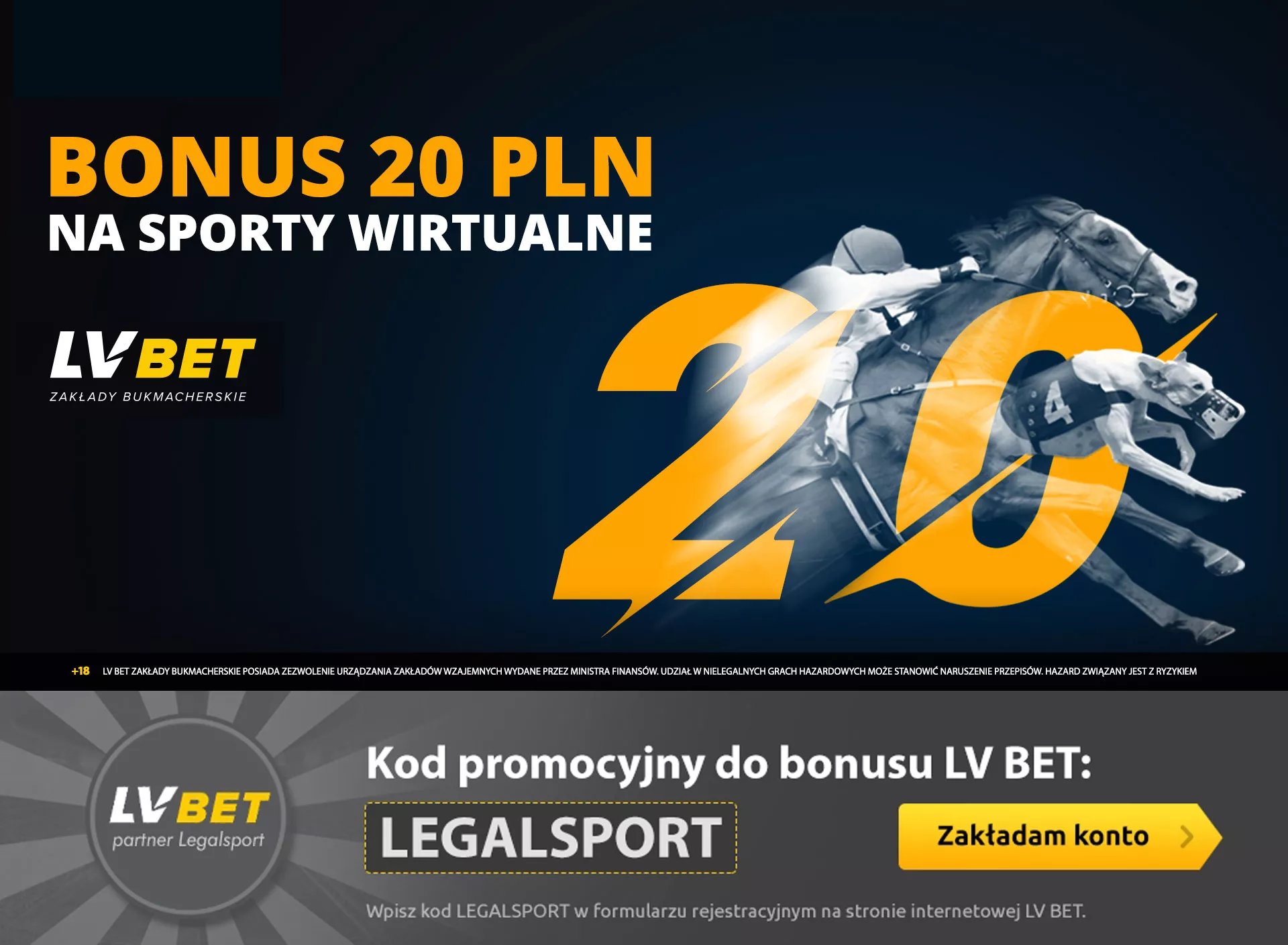 20 zł na sporty wirtualne w LVBET