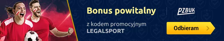 Baner przedstawiający przekierowanie do bonusu na start dla nowych klientów z kodem promocyjnym LEGALSPORT