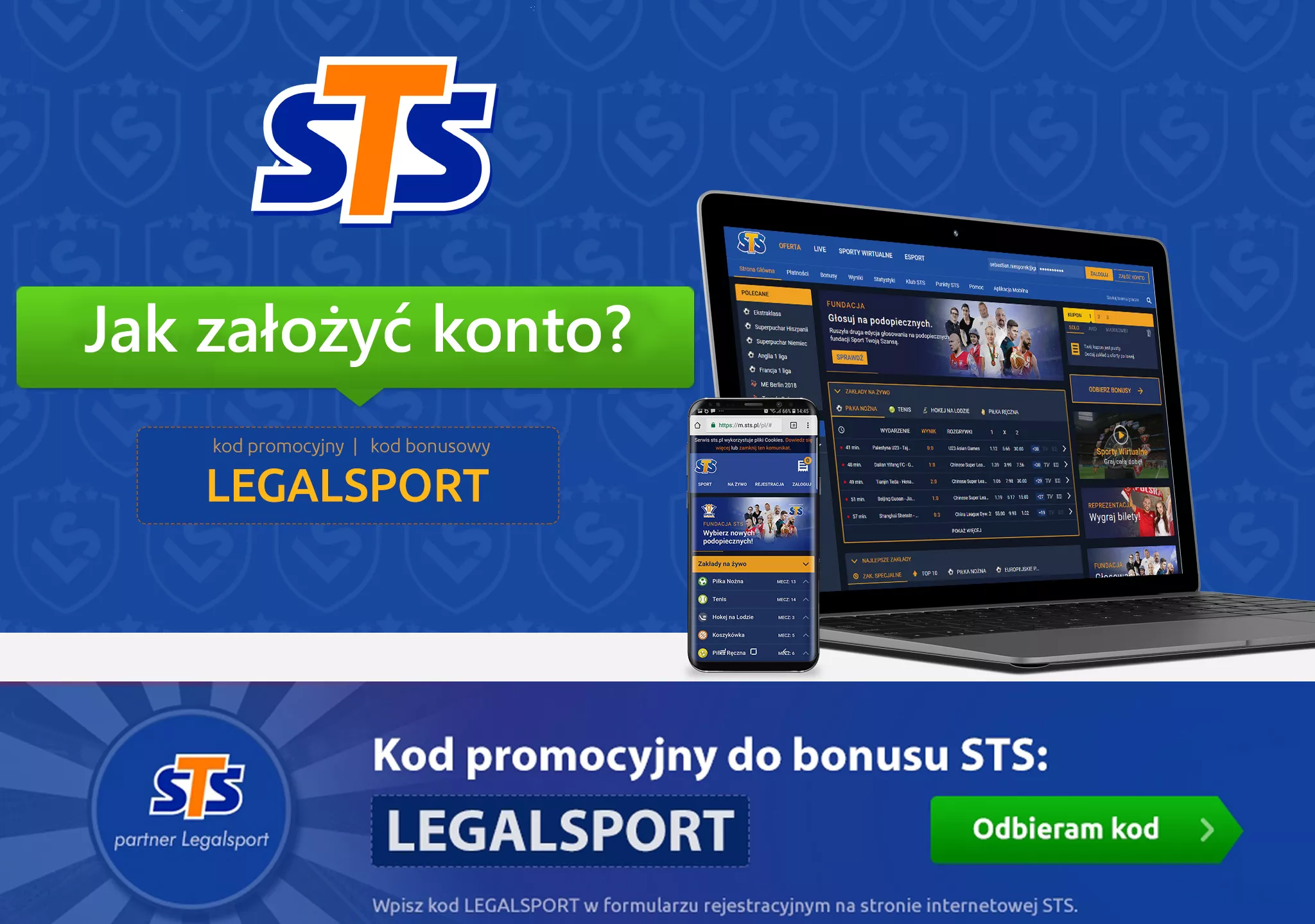 STS rejestracja z kodem promocji do bonusu 1279 PLN