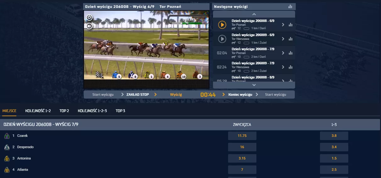 Wyścigi konne w STS - gonitwy online ze streamingiem internetowym