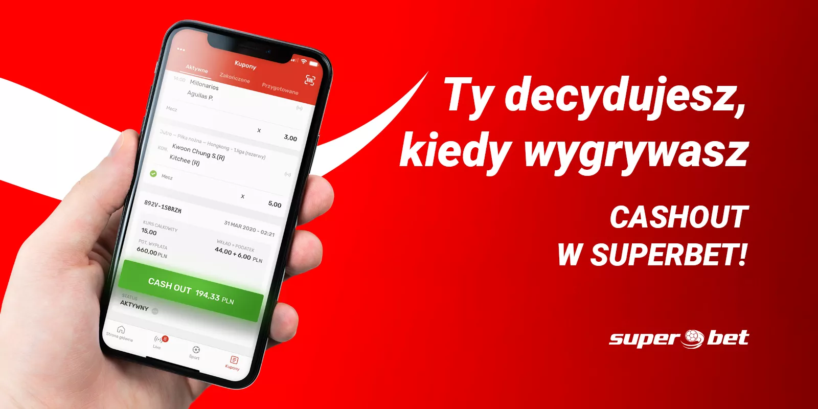 Cashout w Superbet Zakłady Bukmacherskie - wygrywaj na każdym kuponie bez względu na rozliczenie typów