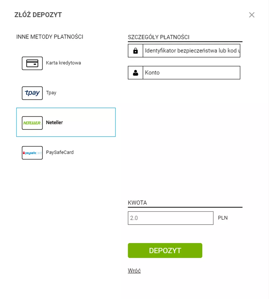 Jak zasilić konto gracza Superbet metodą Neteller?