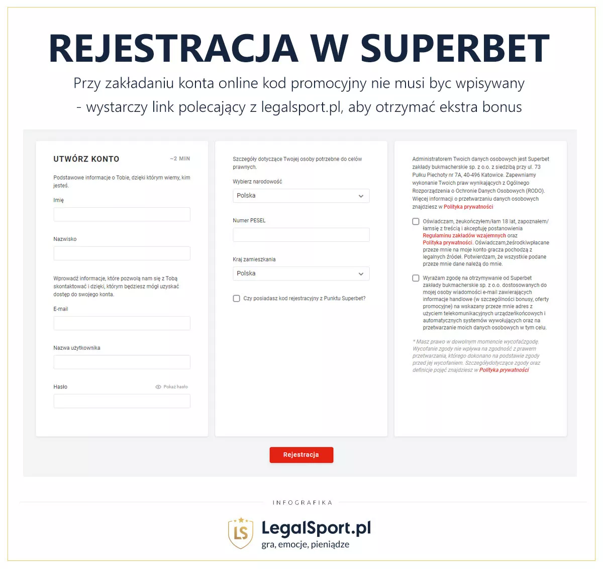 Rejestracja z linka zamiast kodu promocyjnego