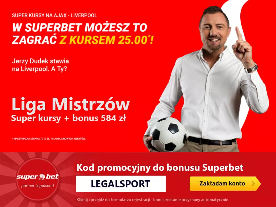 Kurs 25.00 na Liverpool jest bardzo wysoki w promocji Superbet na LM