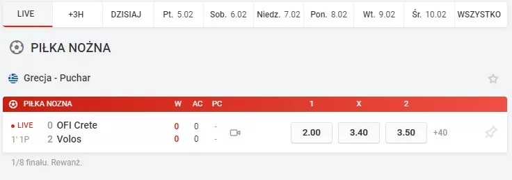 Oferta Superbet na zakłady LIVE
