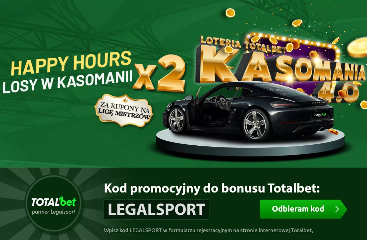 Promocja Totalbet na spotkania Champions League - Happy Hours i punkty x2