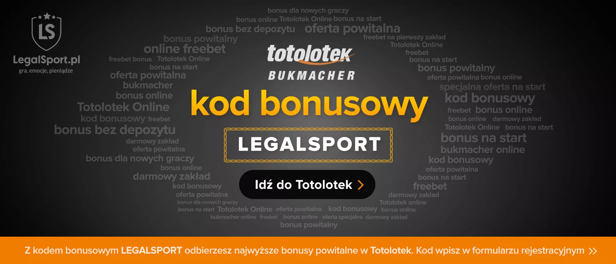 Totolotek kod bonusowy LEGALSPORT - infografika