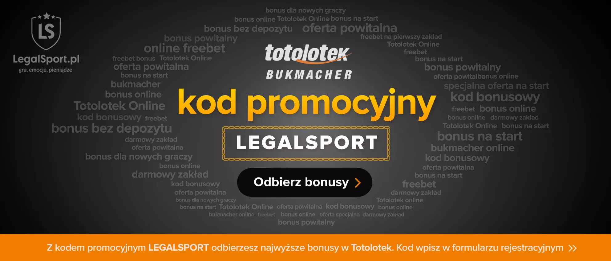 Bonus powitalny w Totolotku - wyższy bonus z kodem LEGALSPORT