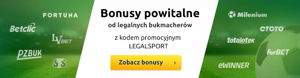 Bonusy za rejestrację u legalnych polskich bukmacherów internetowych | Oferta bonusowa ważna z kodem promocyjnym