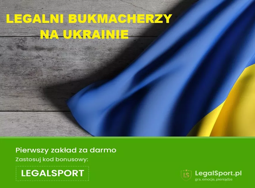 Baner z informacją o legalnych bukmacherach na Ukrainie i darmowych polskich freebetach