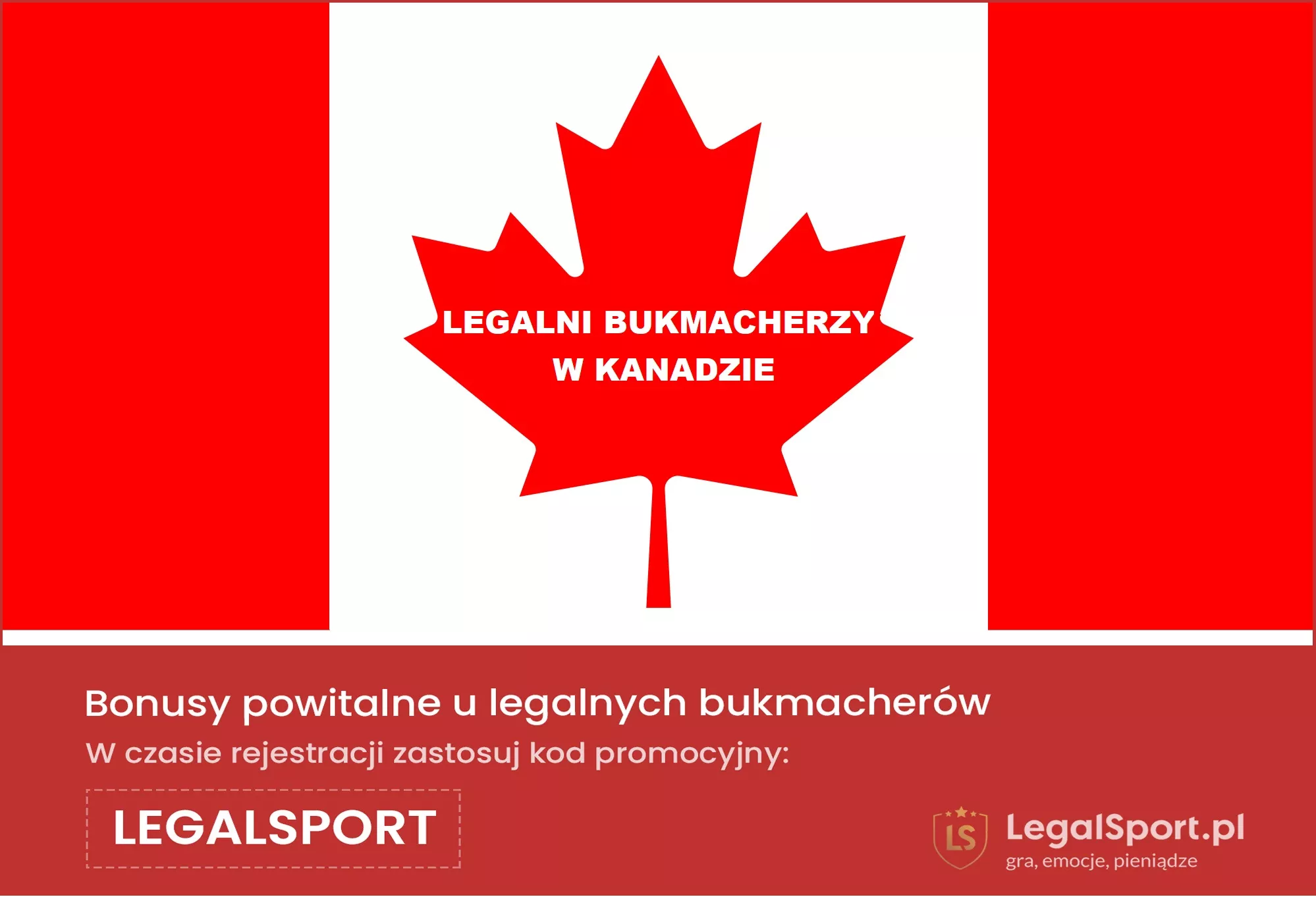 Baner z przekierowaniem do legalnych bonusów powitalnych z kodem promocyjnym