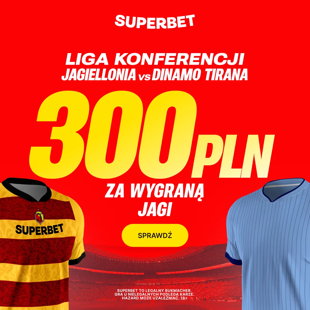 Bonus 300 PLN za zwycięstwo Jagiellonii Białystok w meczu z Dinamo City Tirana od Superbet