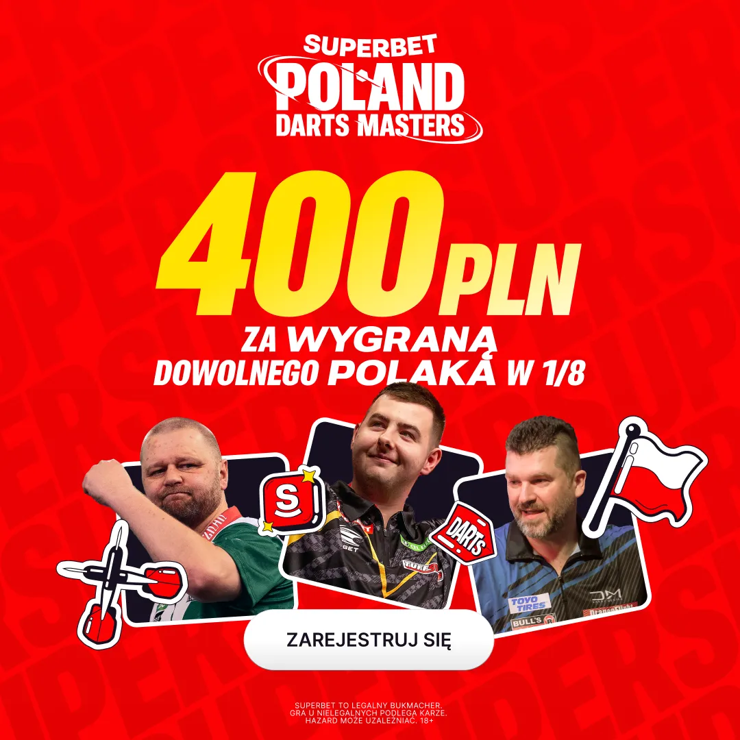 400 zł od Superbet za awans Polaka do 1/4 finału Poland Darts Masters
