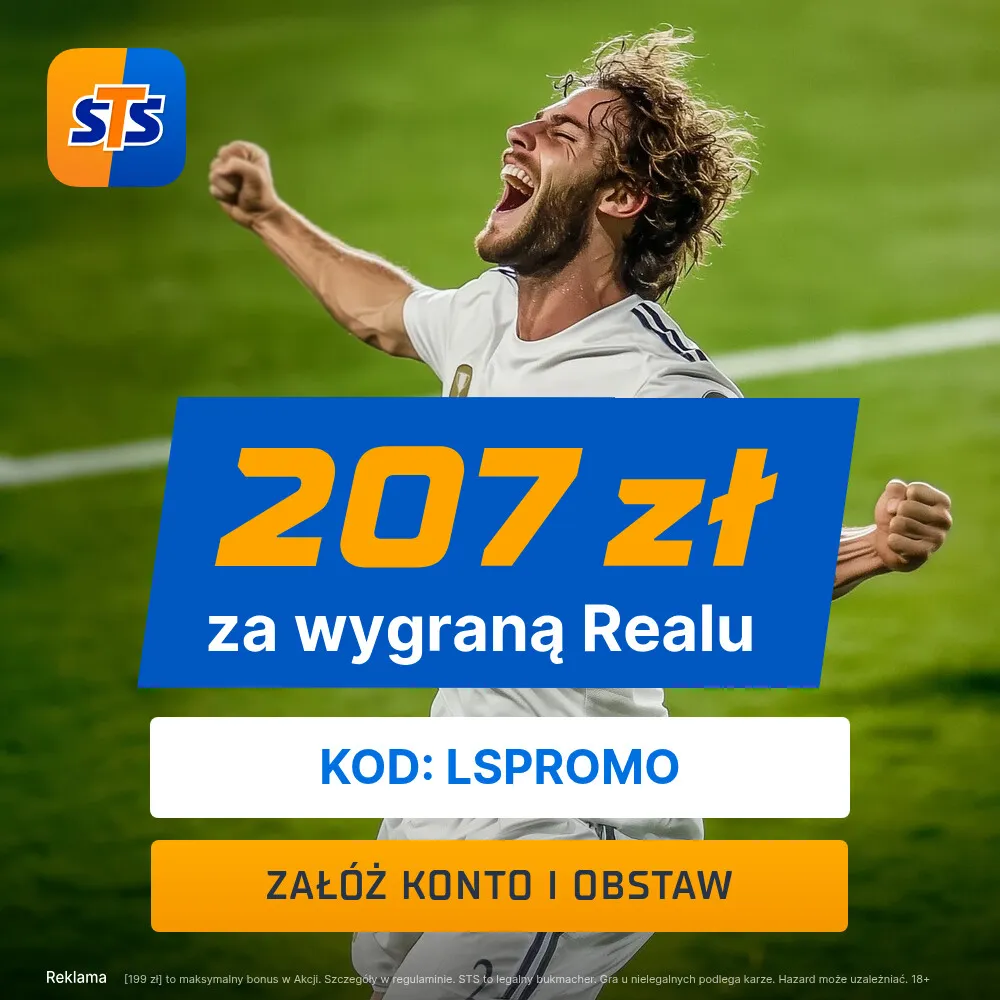 STS: 207 zł za wytypowanie zwycięzcy meczu Real Madryt - Osasuna