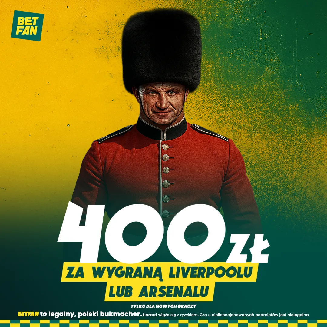 400 zł za wygraną Liverpoolu lub Arsenalu w BETFAN