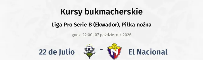 22 de Julio - El Nacional kursy bukmacherskie