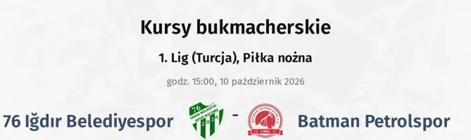 76 Iğdır Belediyespor - Batman Petrolspor kursy bukmacherskie