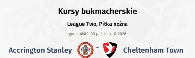 Accrington Stanley - Cheltenham Town kursy bukmacherskie