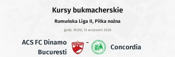 ACS FC Dinamo Bucuresti - Concordia kursy bukmacherskie