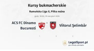 ACS FC Dinamo Bucuresti - Viitorul Şelimbăr kursy bukmacherskie