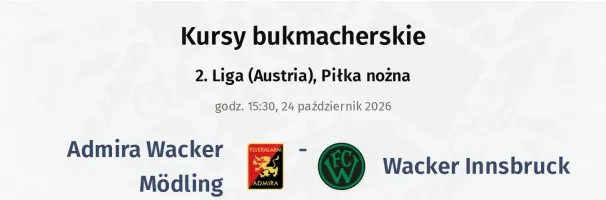 Admira Wacker Modling - Wacker Innsbruck kursy bukmacherskie