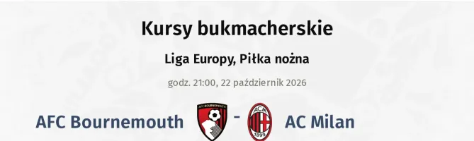 AFC Bournemouth - AC Milan kursy bukmacherskie