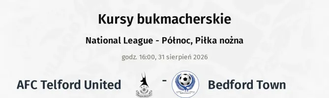 AFC Telford United - Bedford Town kursy bukmacherskie