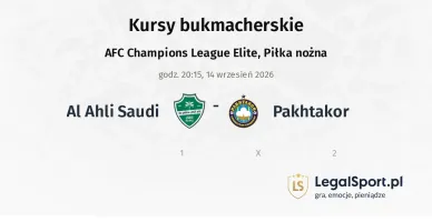 Al Ahli Saudi - Pakhtakor kursy bukmacherskie