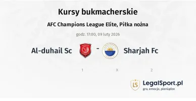 Al-Duhail SC - Sharjah FC kursy bukmacherskie