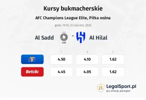 Al Sadd - Al-Hilal Saudi FC kursy bukmacherskie