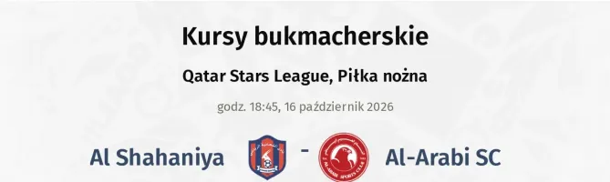 Al Shahaniya - Al-Arabi SC kursy bukmacherskie