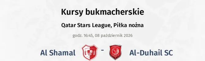 Al Shamal - Al-Duhail SC kursy bukmacherskie