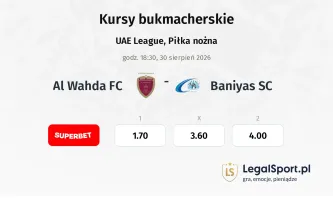 Al Wahda FC - Baniyas SC kursy bukmacherskie